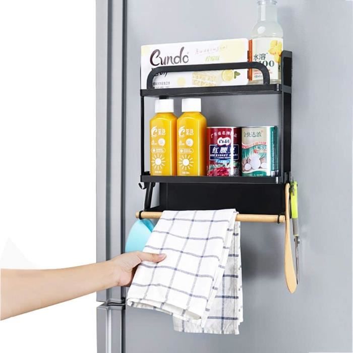 Étagères Magnétiques Pour Frigo - Lot De 2 (grande + Petite) - Sans Perçage, Rangement épices, Bonne Ventilation