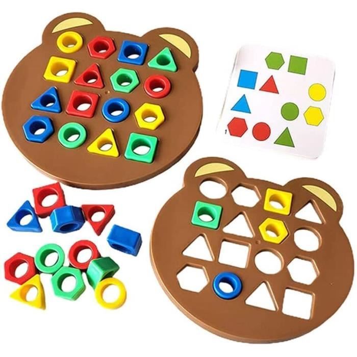 Jeu dAssociation en Formes dours Shape Matching Game Jouet Éducatif Sensoriel de Couleur de Jeu Dassociation de Formes
