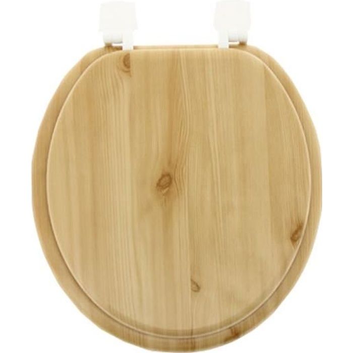 Abattant WC bois de pin MDF avec charni res plastiques SILUMEN