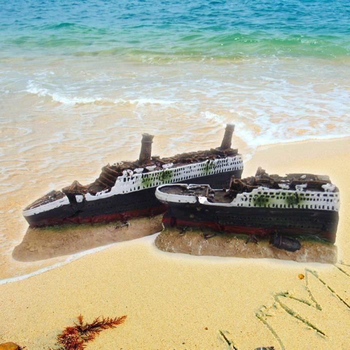Aquarium Decoration Epave De Navire Polyresine Titanic Bateau Reservoir De Poissons 40x6x9cm Achat Vente Deco Artificielle Aquarium Decoration Epave D Cdiscount