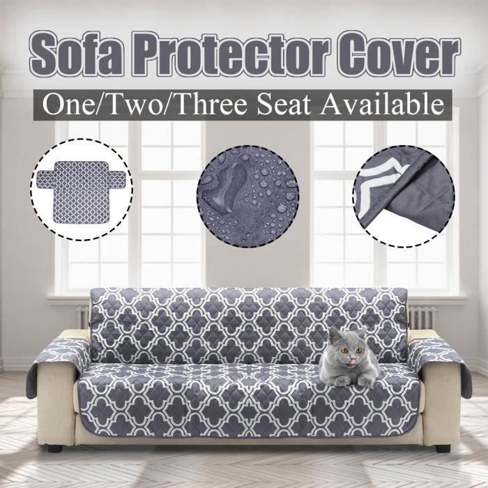 FREESOO Housse de Canap/é 3 Places Couverture de Canap/é pour Enfant et Animaux Domestique Housse de Protection Canap/é avec Filet Antid/érapant et Sangle de Fixation