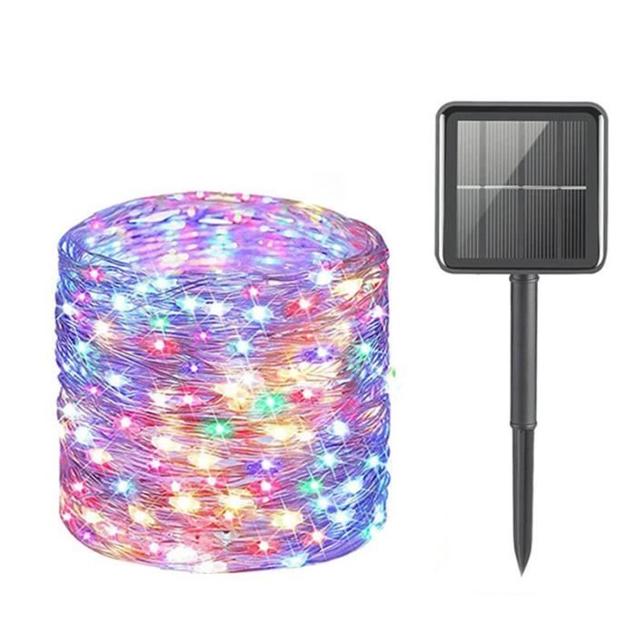 Guirlande Solaire Exterieur 50 Led 8M, Guirlande Lumineuse Solaire (Usb Extra) Avec 8 Modes