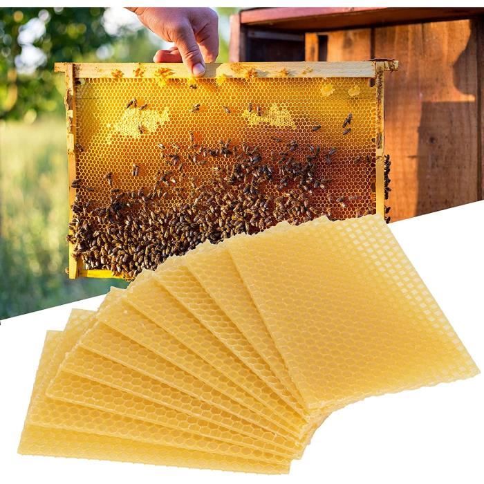 10pcs feuille de fondation enduite de cire dabeille 9 13cm abeilles apicoles feuille de fondation cadre de ruche dabeille pour extracteur de miel 