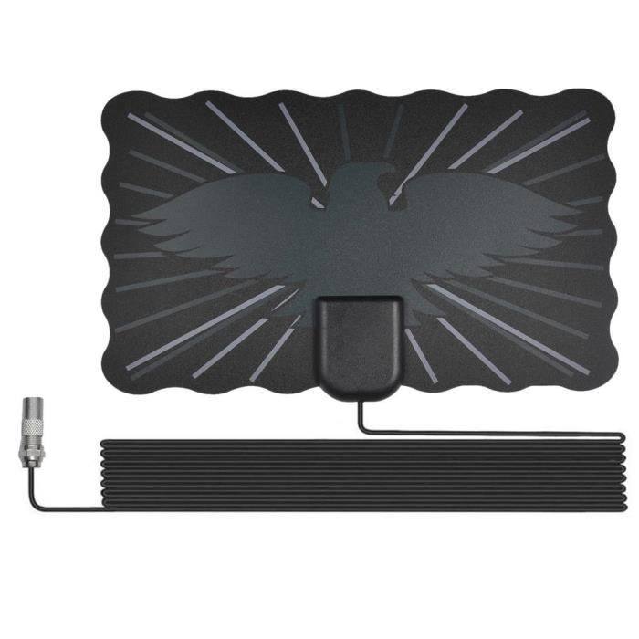 Antenne TV Numérique COMBLU Intérieure/extérieure - Amplifiée, Longue Portée 800 Km, Pour 4K/1080p - Chaînes Gratuites