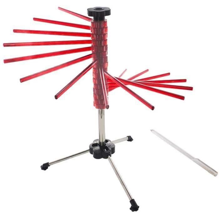 Fyeme Séchoir à Pâtes En Bois Avec Socle Rotatif - 9 Bras Amovibles Pliable Pour Pâtes Italiennes Et Chinoises