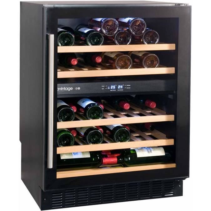 Cave à vin de service 2 temp. 50 bouteilles Noir AVINTAGE ACI