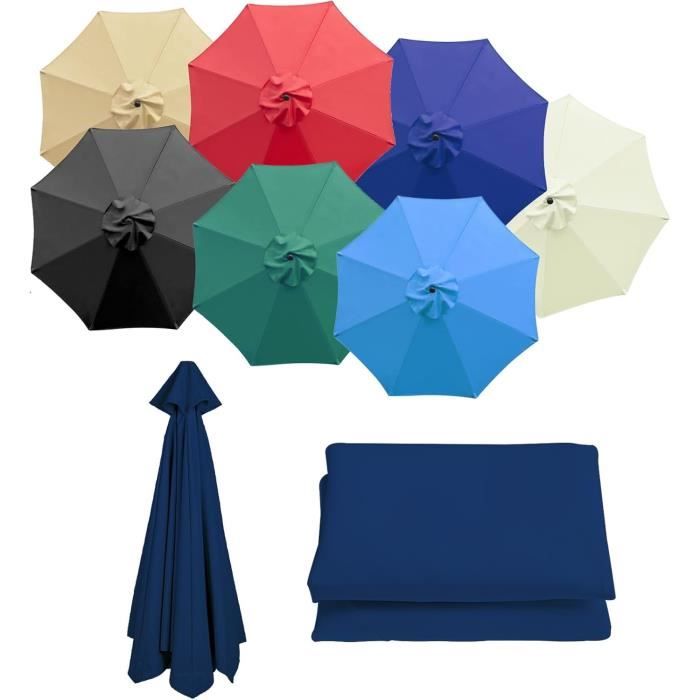 Toile De Remplacement Ronde Pour Parasol Déporté 3m - 8 Baleines - Housse En Polyester Imperméable UV - Couleurs Variées - 8