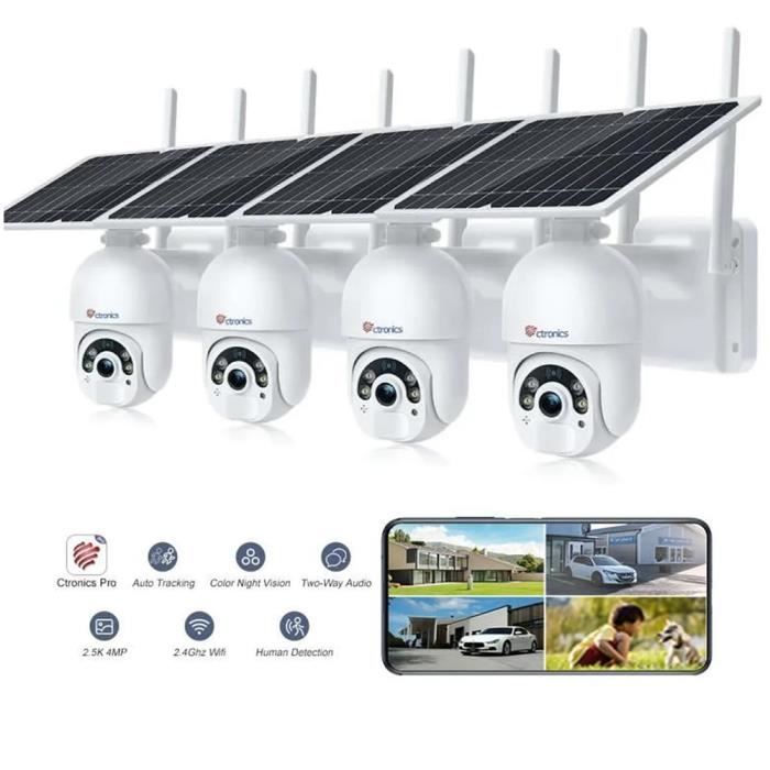 Caméra De Surveillance Extérieure Solaire 3K 5MP Sans Fil - Détection Humaine, Vision Nuit Couleur, Panneau 6W, 100% Autonome