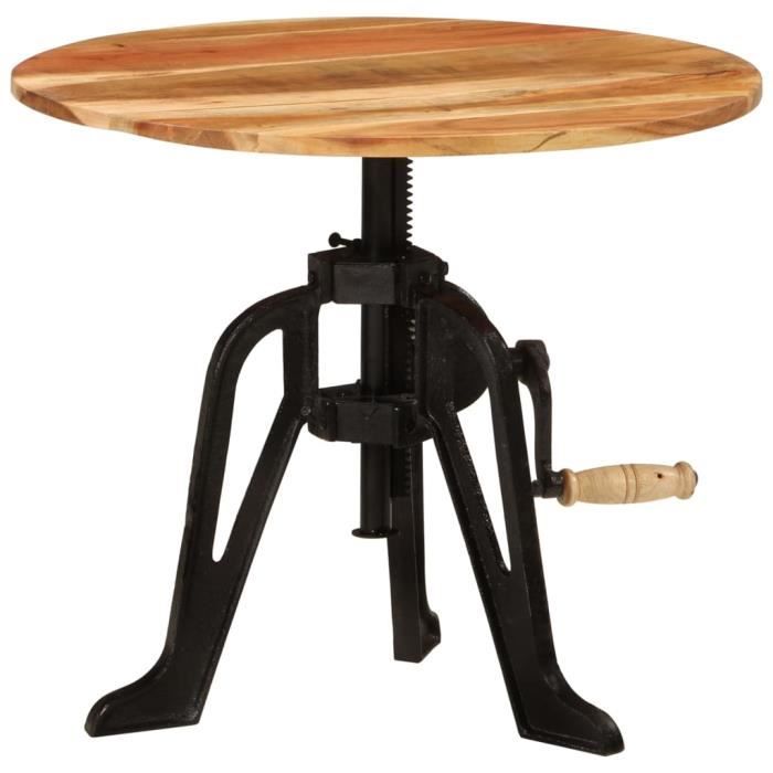 table console - console extensible - table d'appoint 60x(42-62) cm bois massif d'acacia et fonte - dio7380739318731