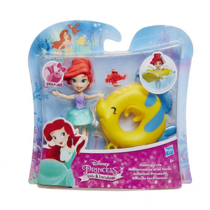 Poupée Mini Princesse Ariel La Petite Sirene avec Bouée Polochon et Crabe Sebastien - Disney Princess