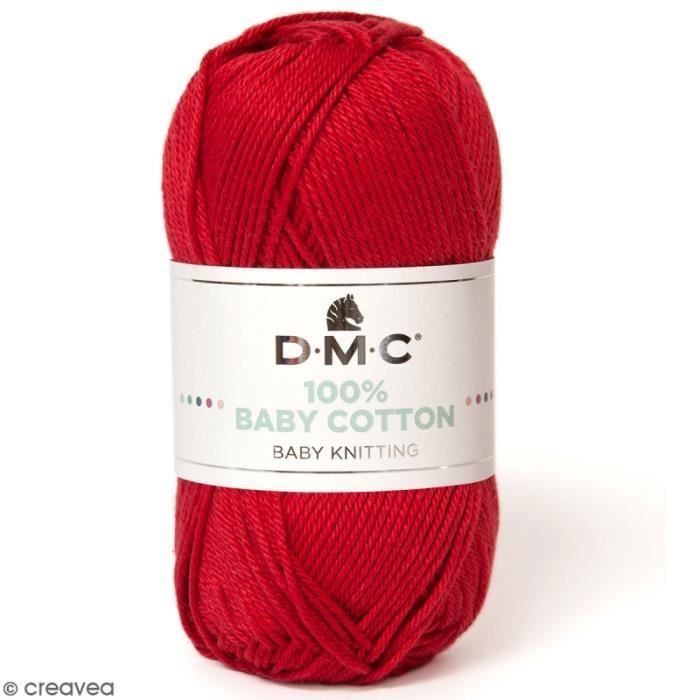 Fil DMC Baby Cotton - 50 g 754 Rouge Framboise