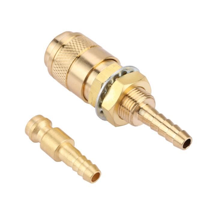 Raccord Rapide Eau/gaz M6 En Laiton - Pour Torche Soudage MIG TIG - Connexion Facile Et Sécurisée