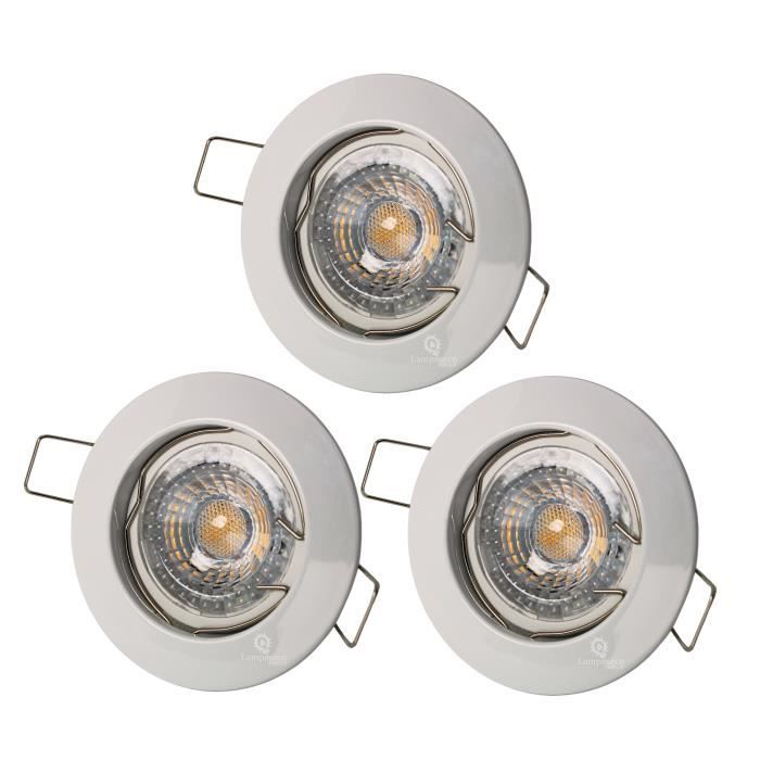 Spot Encastrable Thaleos AURA GU10 5W Blanc Chaud 3000K - Équivalent 50W, 480 Lumens - Pour Placo