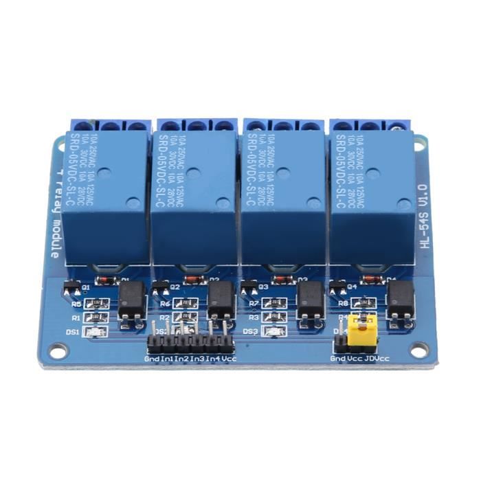 Module Relais Optocoupleur 4 Canaux 5V/12V/24V - Haute Stabilité Pour Automatisation Domotique - 8