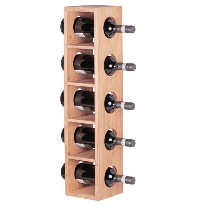 FineBuy Casier à vin Bois Massif Porte-bouteilles de vin Range bouteilles 70 cm [Acacia]