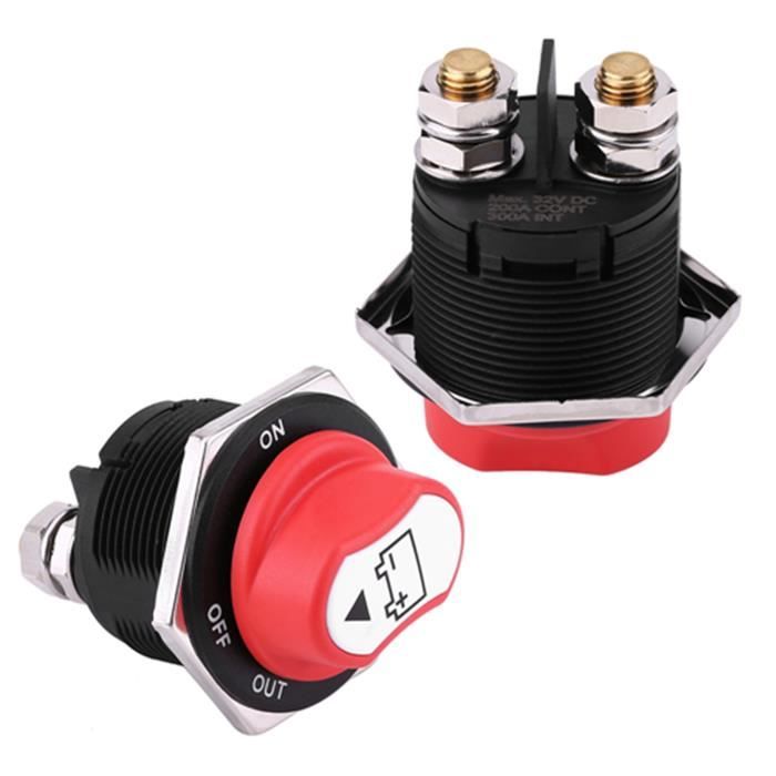 Interrupteur D'isolateur De Batterie, Interrupteur D'isolateur De Batterie Power Kill Metal 300A 12-24V Universel Pour Voitures, Camping- Cars, Yachts, Camions