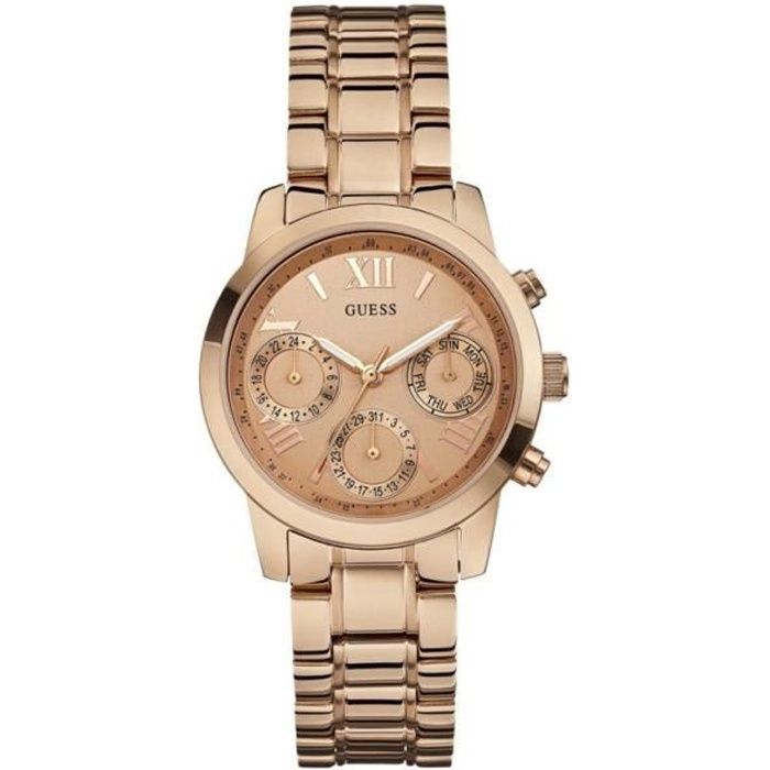 Montre Pour Femme Chrono En Acier Doré Rose Guess W0448l3 , Tendance -  Achat/vente montre - Cdiscount