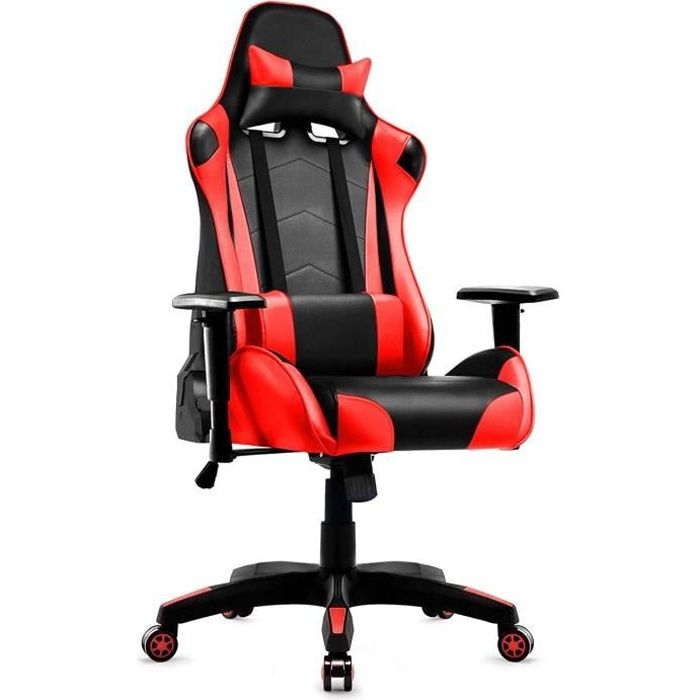 Chaise Gaming De Bureau Racing Chaise De Bureau Fauteuil Gamer Siege Ergonomique Hauteur Reglable Rouge Noir Intimate Wm Heart Prix Pas Cher Cdiscount