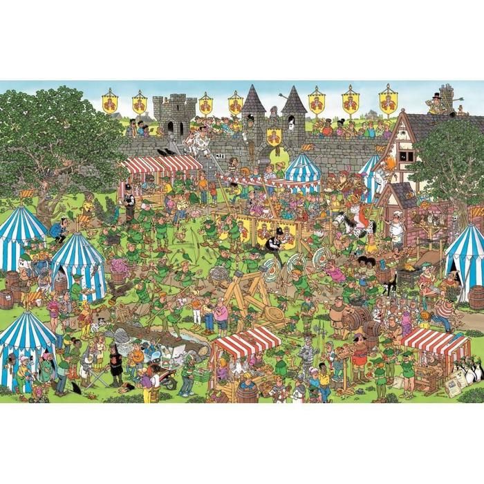 Puzzle 1500 pièces - JUMBO - Jan van Haasteren (Festival de Robin des bois) - 90 x 60 cm - Poster inclus