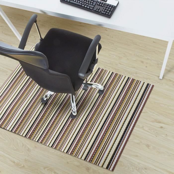 Tapis De Protection Pour Sol Dur Sous Chaise De Bureau - 90x120cm - Antidérapant, Réducteur De Bruit - Gris/Noir