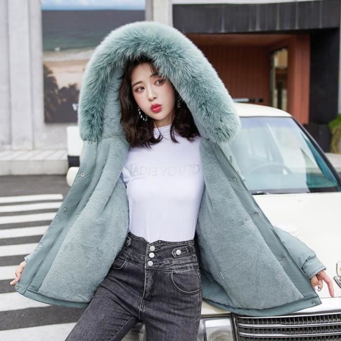 Manteau fourrure vert top femme