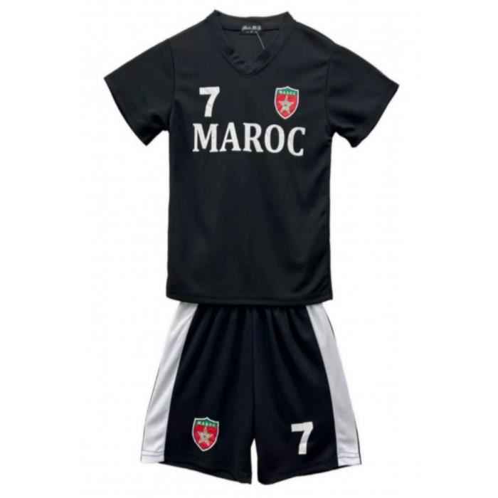 Ensemble de foot maillot et short Maroc noir enfant Cdiscount Sport