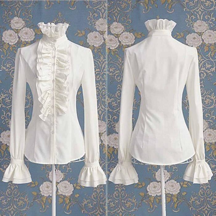 chemise à jabot femme