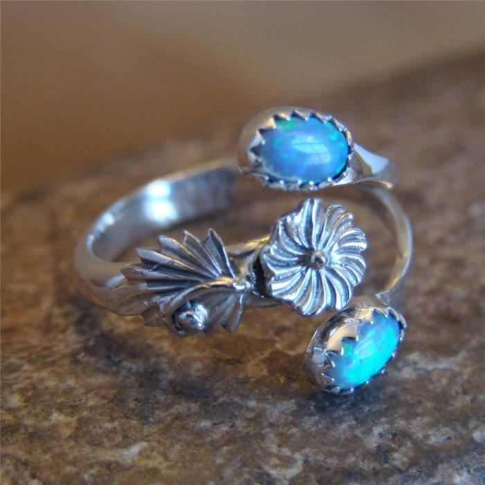 Bague Ajustable En Argent Sterling Avec Opale Bijoux Indiens Amerindiens Pino Argent Achat Vente Bague Anneau Bague Ajustable En Argent