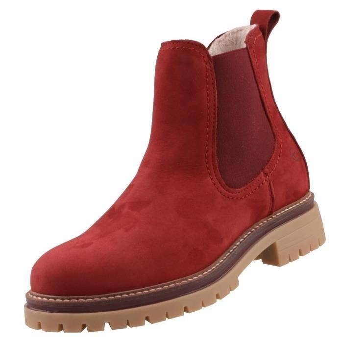 bottines rouges tamaris