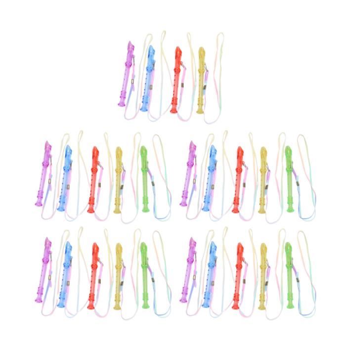 Hohopeti Lot De 10 Flûtes Jouets 6 Trous - Clarinette Débutant Plastique, Instruments Éducatifs, Couleurs Aléatoires