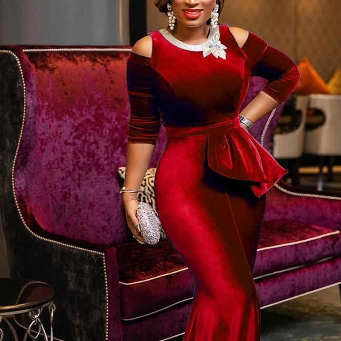 Robe rouge velours new arrivals