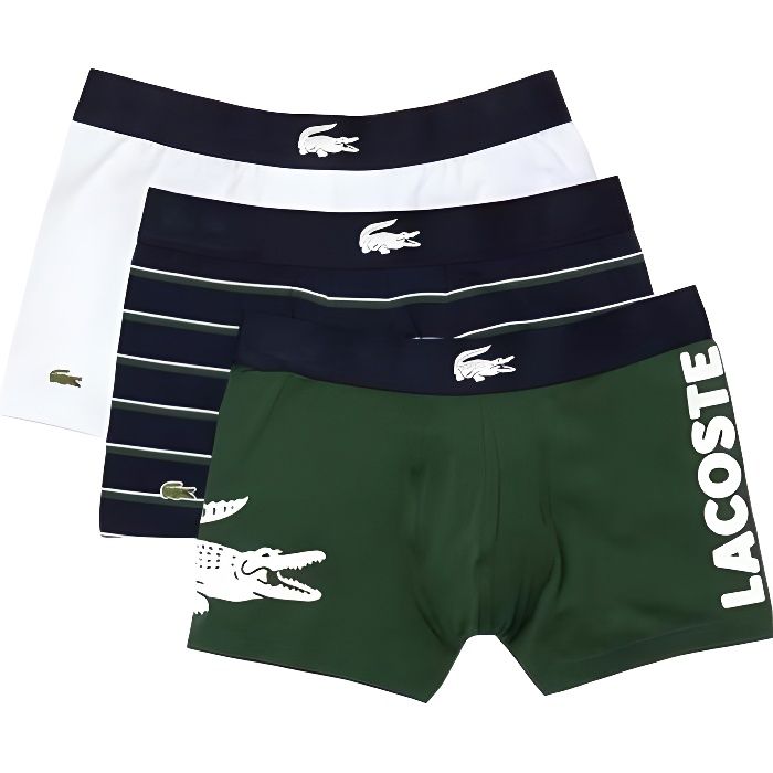 Pack 3 Slip Lacoste Boxer Multi Homme Multicolore Cdiscount Pret a Porter