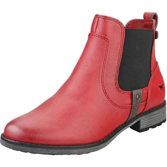 bottes mustang rouge