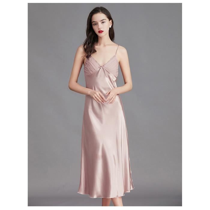 Robe longue nuisette satin store