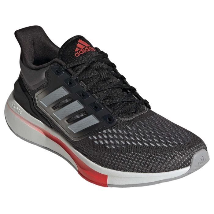 pantoufle running - adidas eq21 run - gris - mixte - drop 10 mm - régulier