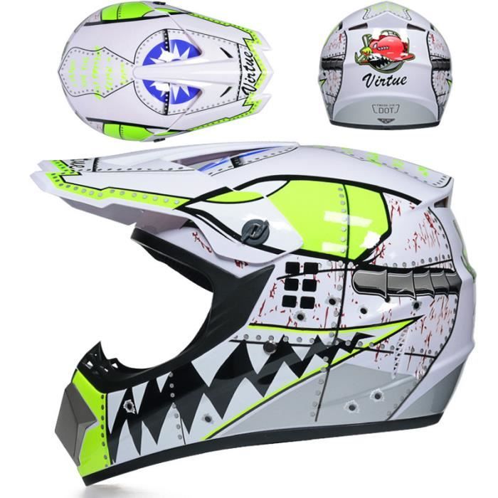 Casque Moto Casque De Oto Adulte Avec Pare-Soleil Et Visière Pour Hoe/Fee Et Casque Moto Enfant