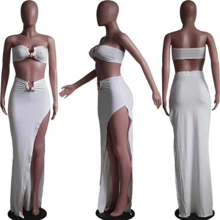 Bikini Femme Cuir Synthétique - Sans Bretelles & Tanga - Style Sexy Plage & Fête