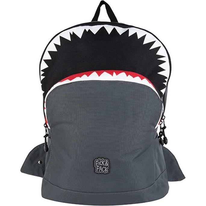 Sac à Dos Pick & Pack Forme Requin - Taille L - Anthracite - Neuf Avec étiquettes