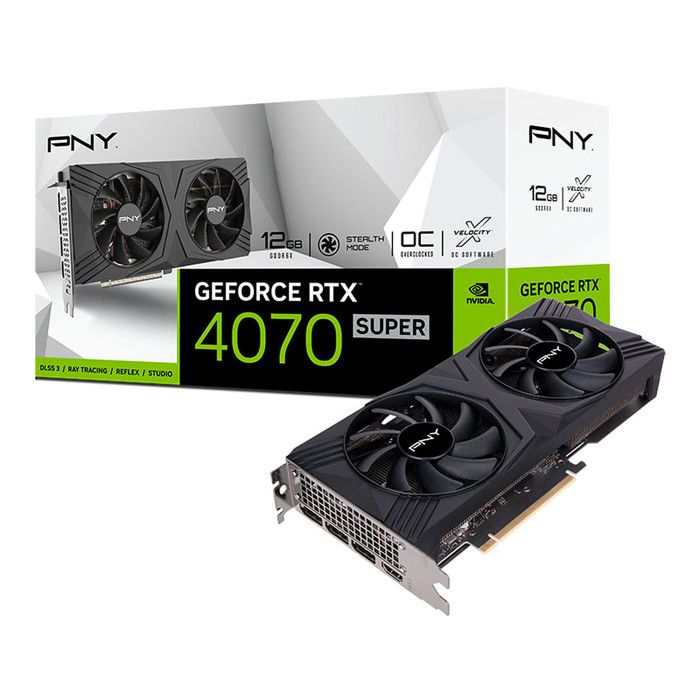 グラフィックボード・グラボ・ビデオカード PNY GeForce RTX 4070 Super OC 16GB PNY RTX 4070 Super LED OC - Cdiscount Informatique