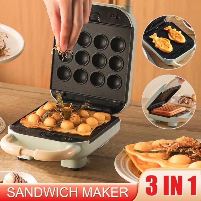Duronic SWM60 Gaufrier, Toaster et Grill Electrique 3 en 1 – Plaques de  cuisson antiadhésives détachables – 4 gaufres – 4 sandwichs ou toasts –  Grill
