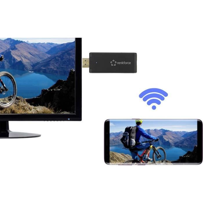 Clé de streaming HDMI - RENKFORCE - renkCast 3 - Noir - AirPlay Miracast DLNA
