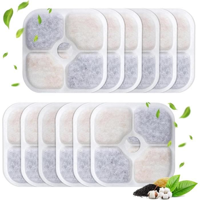 Lot De 8 Filtres De Rechange Triple Action Pour Fontaine à Eau Chat – Charbon Actif + Résine + Coton, Compatibles 43717