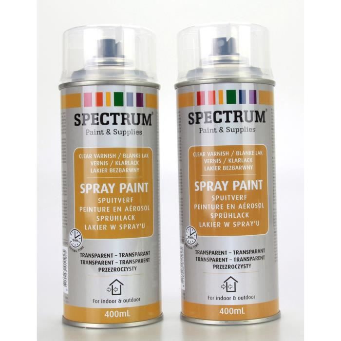lot de 2 peintures en aerosol vernis transparent 400ml bois metal plastique cdiscount bricolage
