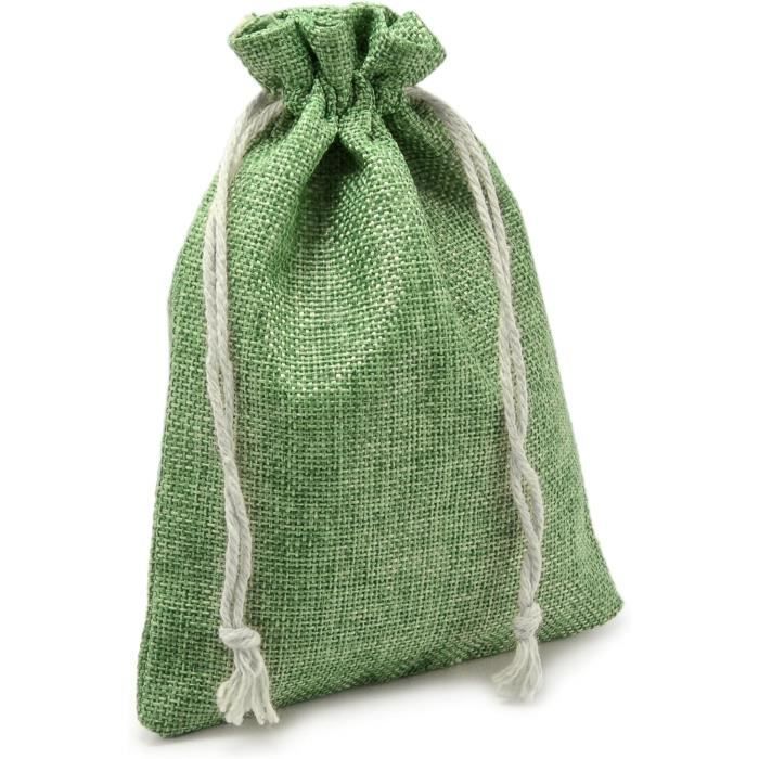 Sacs En Toile De Jute Avec Cordon – Lot De 12 Ou 24, Vert Ou Bordeaux, Parfaits Pour Stockage Ou Déco