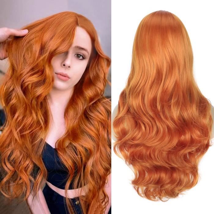Yuehong Perruque courte orange bouclée frisée, perruque de cosplay animée résistante à la chaleur, fibres synthétiques moelleuses et respirantes Yuehong Perruque courte orange bouclée frisée, perruque de cosplay animée résistante à la chaleur, fibres synthétiques moelleuses et respirantes
