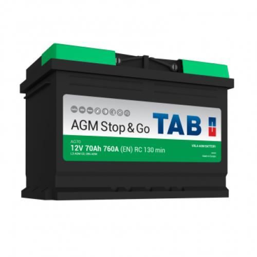 Batterie de démarrage TAB Startamp Stop AGM L3 AG70 12V 70Ah 760A