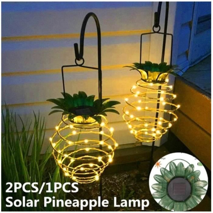 1pc 30led Lumiere Solaire Ananas Lampe Suspendus Exterieur Etanche