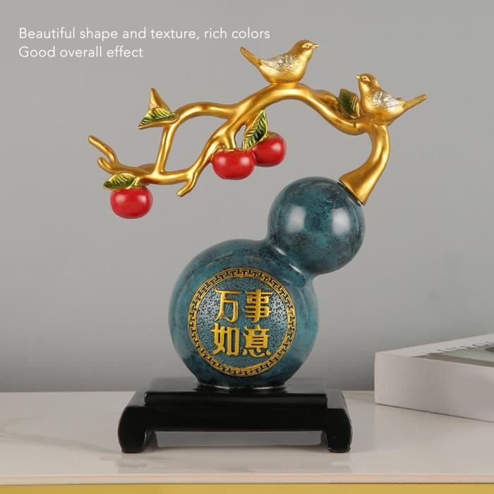Statue Poisson Argent Feng Shui En Résine Dorée – Carpe Richesse & Bonne Fortune 15,9 Cm