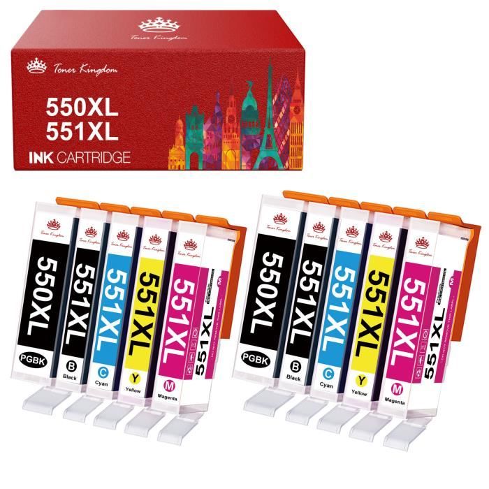 Pack 10 Cartouches PGI-550XL/CLI-551 XL Générique Canon - 5 Couleurs - Foto 3