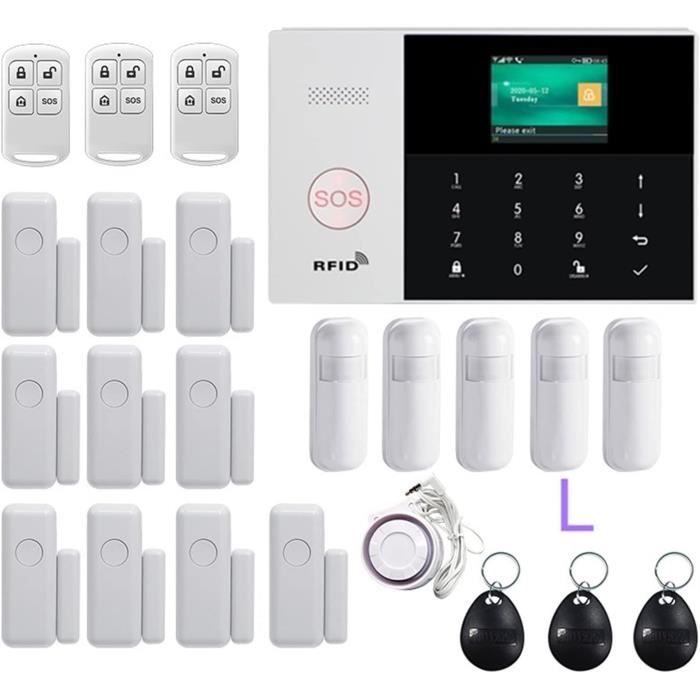 Kit D'alarme Maison WiFi/GSM ETiger V2 - Avec Centrale, Détecteurs, Télécommande - Garantie 2 Ans
